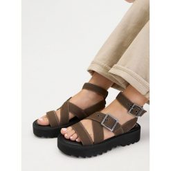 Sandały G-Star. Zielone sandały damskie G-Star, bez wzorów, bez obcasa, na płaskiej podeszwie. Za 269.99 zł.