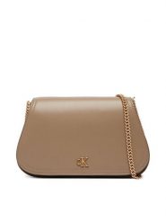 Calvin Klein Torebka Ck Curved Wallet On Chain LV04F1153G Beżowy. Brązowe torebki klasyczne damskie CALVIN KLEIN, bez wzorów, ze skóry, bez dodatków. Za 409.99 zł.