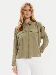 DKNY Koszula P4DM8X00 Zielony Regular Fit. Zielone koszule damskie DKNY, s, bez wzorów, z syntetyku, bez kołnierzyka, bez ramiączek. Za 339.99 zł.