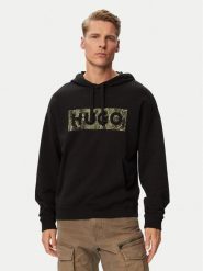 HUGO Bluza Necdysis 50566028 Czarny Regular Fit. Czarne bluzy bez kaptura męskie Hugo, m, z bawełny. Za 449.99 zł.