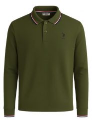 U.S. Polo Assn. Koszulka polo w kolorze ciemnozielonym rozmiar: XL. Zielone koszulki polo męskie U.S. Polo Assn., s, bez wzorów, z bawełny, bez ramiączek. Za 191.88 zł.