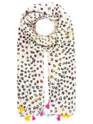 Zwillingsherz Szal "Dots & Tassels" w kolorze kremowym ze wzorem - 180 x 90 cm rozmiar: onesize. Brązowe szaliki i kominy damskie Zwillingsherz, bez wzorów, z materiału. Za 60.95 zł.
