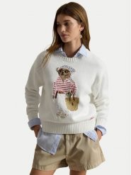 Polo Ralph Lauren Sweter 211A12723001 Biały Relaxed Fit. Białe swetry klasyczne damskie Polo Ralph Lauren, xs, z bawełny, bez kołnierzyka. Za 2,699.00 zł.