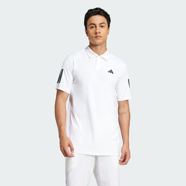 Koszulka Club Tennis 3-Stripes Polo. Białe koszulki polo męskie Adidas, xl, bez wzorów, z materiału, bez ramiączek. Za 199.00 zł.