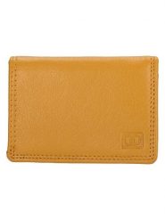 DOUBLE-D Skórzany portfel w kolorze żółtym - 10 x 8 x 2 cm rozmiar: onesize. Żółte portfele damskie DOUBLE D, bez wzorów, z materiału. Za 39.99 zł.