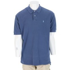 Second life - Męska krótka koszulka polo niebieska - Jak nowy. Niebieskie koszulki polo męskie Ralph Lauren, m, bez wzorów, bez ramiączek. Za 127.76 zł.