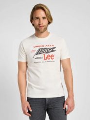 MESKA KOSZULKA LEE SS FRONTIER TEE ECRU 112355576. Koszulki męskie z długim rękawem Lee, xl. Za 79.99 zł.