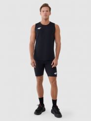 4F Legginsy krótkie treningowe męskie - czarne L. Czarne spodnie sportowe męskie 4f, z dzianiny. Za 109.99 zł.