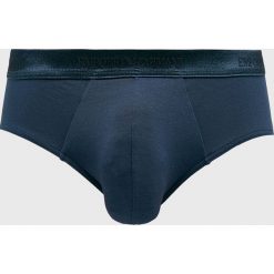 Emporio Armani - Slipy. Niebieskie slipki męskie Emporio Armani, bez wzorów, z bawełny. W wyprzedaży za 79.90 zł.