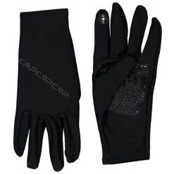 Rękawiczki stretch dla kobiet CMP. Czarne rękawiczki damskie Campagnolo, bez wzorów, z jersey. Za 185.85 zł.