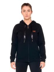 Zimowa damska bluza z kapturem zapinana na zamek „Authentic Gold”. Czarne bluzy sportowe damskie LEONE 1947 APPAREL, na zimę, xs, bez wzorów, z bawełny, bez ramiączek, z kapturem. Za 357.85 zł.