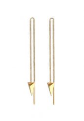 Elli Kolczyki damskie przeciągane Triangle Basic Trend Blogger w pozłacanym srebrze 925 Sterling Silver 1 ct Damski. Szare kolczyki damskie Elli, pozłacane. Za 279.64 zł.