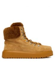 Bogner Trzewiki Antwerp L 23 A 22541613 Beżowy. Brązowe botki damskie Bogner, ze skóry, bez obcasa, na płaskiej podeszwie, bez zapięcia. Za 1,139.00 zł.