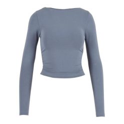 Damska koszulka z długim rękawem Urban Classics Ruffled Super Slim. Szare t-shirty damskie Urban Classics, xl, bez wzorów, z bawełny, bez kołnierzyka. Za 92.00 zł.