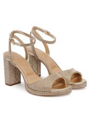 Aldo Sandały Alluring 13918860 Złoty. Żółte kozaki damskie Aldo, ze skóry, bez obcasa, na słupku. Za 509.99 zł.