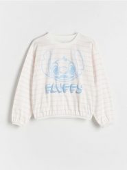 Koszulka Lilo i Stitch - pastelowy róż. Czerwone koszulki dziewczęce Reserved, bez wzorów, z bawełny, bez ramiączek. W wyprzedaży za 32.99 zł.
