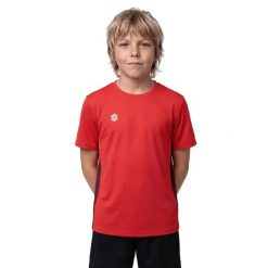 Ęca koszulka sportowa Siroko Sports Tee Red/Burgundy K. Czerwone bluzki sportowe damskie SIROKO, bez wzorów, z materiału, bez ramiączek. Za 126.00 zł.