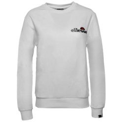Bluza fitness damska Ellesse Triome Sweatshirt. Białe bluzy sportowe damskie Ellesse, xs, bez wzorów, z bawełny, bez ramiączek, bez kaptura. Za 163.96 zł.