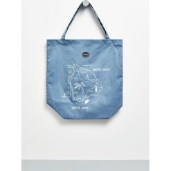 Torba shopper bawełniana. Niebieskie shopper bag damskie MOODO, bez wzorów, z bawełny, bez dodatków. Za 9.99 zł.