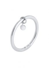 Elli Damski pierścionek okrągła płytka Basic Minimal srebro 925 Sterling Silver Pierścionki 1 ct. Szare pierścionki damskie Elli, srebrne. Za 248.99 zł.