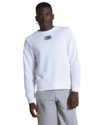 Męska bluza z okrągłym dekoltem Summer Basic. Białe bluzy sportowe męskie LEONE 1947 APPAREL, bez wzorów, z bawełny, sportowe, bez kołnierzyka, bez ramiączek. Za 105.21 zł.