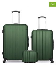 BlueStar 3-częściowy zestaw "Napoli" w kolorze zielonym rozmiar: onesize. Zielone walizki Bluestar, bez wzorów, z materiału. Za 543.99 zł.