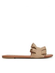 Pieces Klapki Nola 17101699 Beżowy. Brązowe klapki damskie Pieces, bez wzorów, z materiału, bez obcasa. Za 109.99 zł.