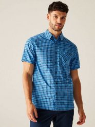 Regatta Koszula funkcyjna "Begarno" w kolorze niebieskim rozmiar: S. Niebieskie koszule męskie Regatta, s, bez wzorów, z materiału, bez kołnierzyka, bez ramiączek. Za 65.23 zł.