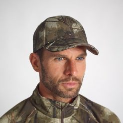 Czapka outdoor świecąca LED camo. Brązowe czapki męskie SOLOGNAC, bez wzorów, z materiału, sportowe. Za 79.99 zł.