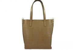 Shopperka skórzana BARBERINI'S beżowa 965-2. Brązowe shopper bag damskie Barberinis, bez wzorów, ze skóry, duże, bez dodatków. Za 287.99 zł.