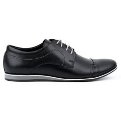 Olivier Buty męskie skórzane eleganckie 276LU czarne. Czarne buty wizytowe męskie bez zapięcia. Za 367.89 zł.