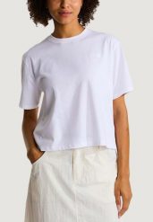 Koszulka crop top Kobieta THE NORTH FACE W EVOLUTION SIMPLE DOME CROP RLX SS TEE. Białe t-shirty damskie The North Face, s, bez wzorów, z bawełny, bez kołnierzyka. Za 156.65 zł.