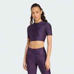 Koszulka Workout Essentials Shine. Fioletowe bluzki sportowe damskie Adidas, xs, bez wzorów, bez ramiączek. Za 179.00 zł.