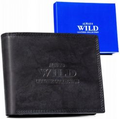 Portfel skórzany Always Wild AW-N7-MAL niebieski. Niebieskie portfele męskie Always Wild, bez wzorów, ze skóry. Za 45.00 zł.