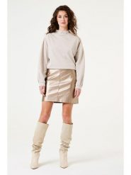 Garcia Sweter w kolorze beżowym rozmiar: L. Brązowe golfy damskie Garcia, l, bez wzorów, z bawełny, bez ramiączek. Za 234.45 zł.