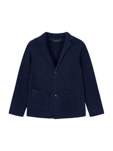 Mayoral Kardigan 4412 Granatowy Regular Fit. Niebieskie swetry chłopięce Mayoral, bez wzorów, z bawełny, bez kołnierzyka. Za 159.99 zł.