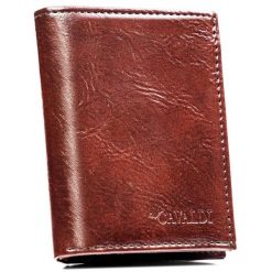 Pionowy, brązowy portfel męski ze skóry ekologicznej bez zapięcia - 4U Cavaldi. Brązowe portfele męskie 4U Cavaldi, bez wzorów, ze skóry ekologicznej. Za 24.99 zł.