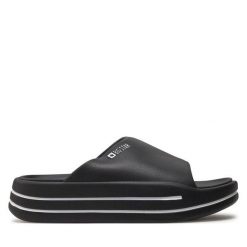 Klapki Big Star Shoes. Czarne klapki damskie BIG STAR SHOES, bez wzorów, bez obcasa. Za 99.99 zł.