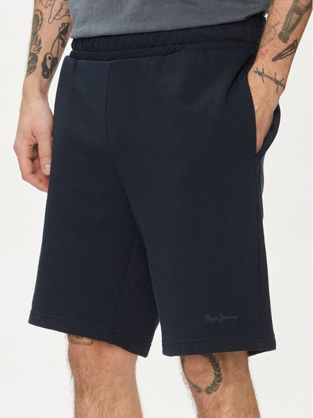 Pepe Jeans Szorty sportowe Joe PM211646 Granatowy Regular Fit. Niebieskie szorty męskie Pepe Jeans, bez wzorów, z bawełny, sportowe. Za 169.99 zł.