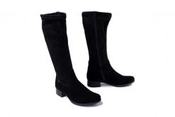 RIEKER 78654-00 black, kozaki damskie. Czarne kozaki damskie Rieker, z polaru, bez obcasa, na obcasie. Za 293.93 zł.