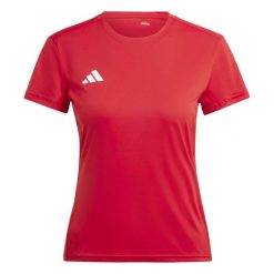 Koszulka Adidas Sport Adizero E Tee Damskie. Czerwone bluzki sportowe damskie Adidas, l, bez wzorów, z materiału, bez ramiączek. Za 167.99 zł.