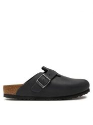 Birkenstock Klapki Boston Bs 0059463 Czarny. Czarne klapki damskie Birkenstock, bez wzorów, ze skóry, bez obcasa. Za 549.99 zł.
