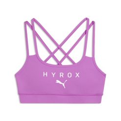 Stanik na ramiączkach PUMA x HYROX MOVE PUMA. Czerwone biustonosze sportowe damskie Puma, bez wzorów, z dzianiny. Za 119.99 zł.