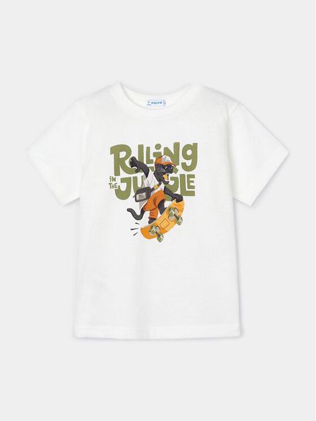 Mayoral T-Shirt 3008 Biały Regular Fit. Białe t-shirty chłopięce Mayoral, bez wzorów, z bawełny, bez ramiączek. Za 59.99 zł.