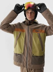 4F Kurtka snowboardowa membrana 15000 męska - brązowa XXL. Brązowe kurtki męskie 4f, m, bez wzorów, z meshu, bez kaptura, narciarskie. W wyprzedaży za 249.99 zł.