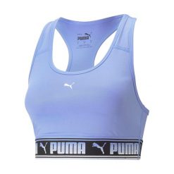 Stanik fitness PUMA Mid Impact Puma Strong PM. Fioletowe biustonosze sportowe damskie Puma, bez wzorów. Za 59.99 zł.