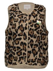 ONLY Pluszowa kamizelka w kolorze jasnobrązowo-czarnym rozmiar: L. Brązowe kamizelki damskie Only, l. Za 113.10 zł.