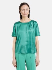 Gerry Weber Bluzka w kolorze zielonym rozmiar: 40. Zielone bluzki damskie Gerry Weber, bez wzorów, bez kołnierzyka, bez ramiączek. Za 87.81 zł.