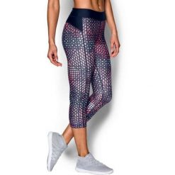 Legginsy damskie Under Armour HeatGear Capri Printed 7/8. Niebieskie legginsy damskie Under Armour, xs, bez wzorów. Za 219.00 zł.