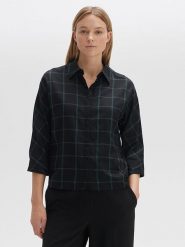 OPUS Bluzka w kolorze czarno-zielonym rozmiar: 36. Czarne bluzki damskie Opus, bez wzorów, z bawełny, bez kołnierzyka, bez ramiączek. Za 121.99 zł.